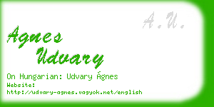 agnes udvary business card