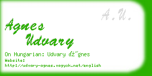 agnes udvary business card